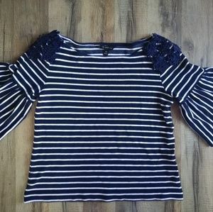 Banana Republic Striped Bell Sleeved Top